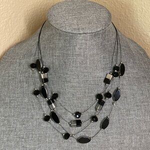 Vintage Silver and Black Statement Necklace